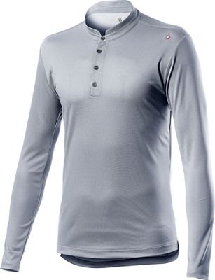Castelli Tech Henley Long Sleeve T-Shirt - Silver Grey - M, Silver Grey